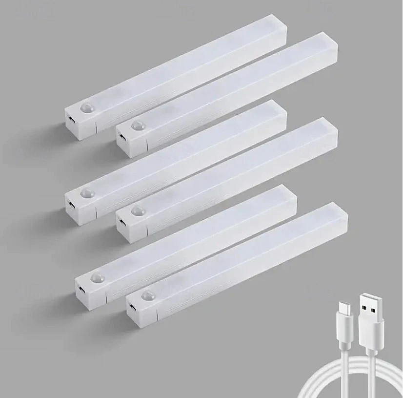 6 PCS SET Bright White Motion Sensor LED Cabinet Lights Compact Glare Light gallery