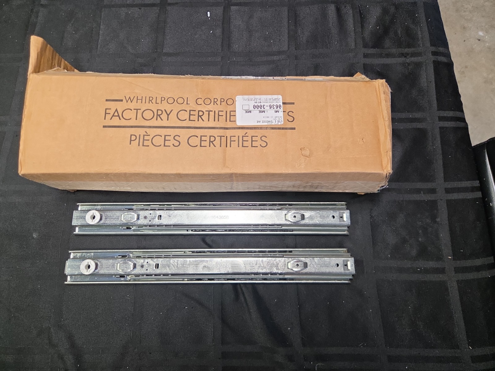 Whirlpool Refrigerator Freezer Drawer Slide Rail Set of 2 W11658403 W11643658 gallery