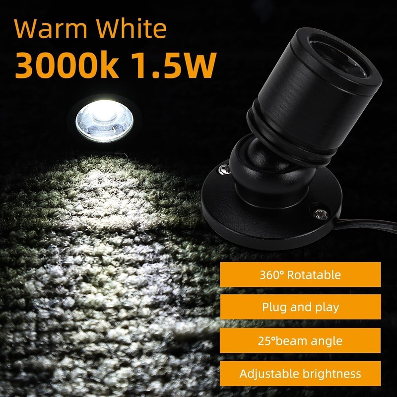 8 Pack Dimmable USB Mini LED Spotlight Jewelry Showcase Display Light 6400k gallery