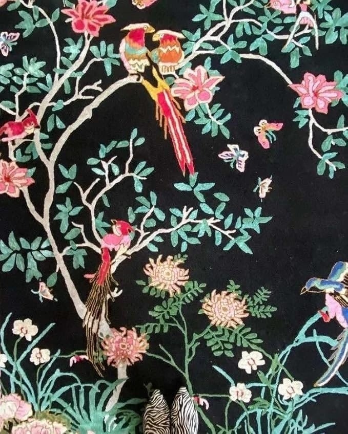 Wendy Morrison Design – Birdsong Black Hand Tufted Rug 8x10 Area Rugs gallery
