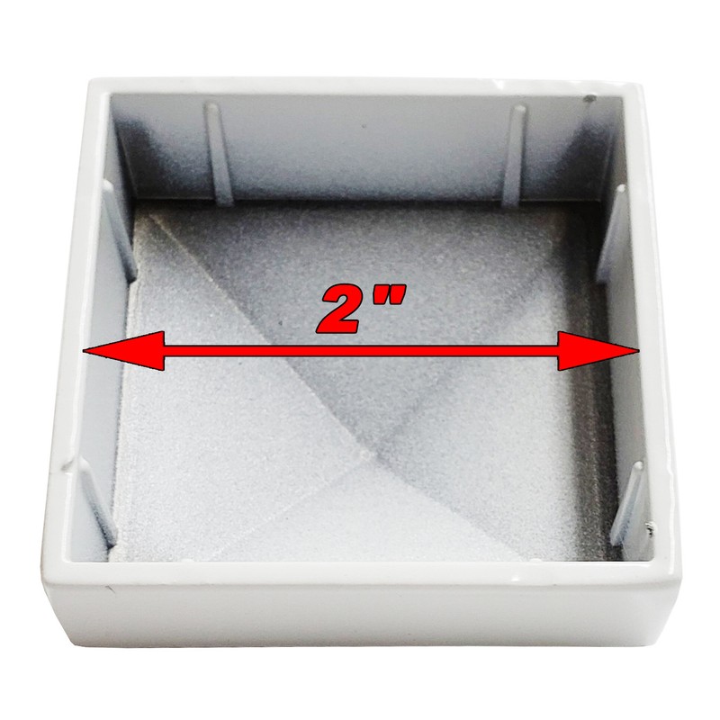 2" x 2" Decorex Hardware Aluminium Pyramid Post Cap for Metal Posts - White gallery
