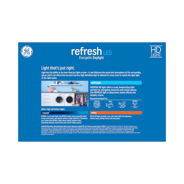 GE LED Light Bulb Daylight Refresh A19 Dimmable 5.5w a set of 8 Bulb gallery