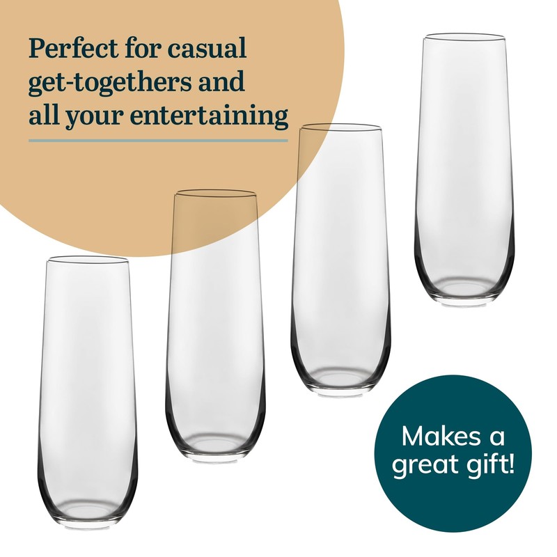 Libbey Stemless Champagne Flute Glasses 8.5-ounce Set of 12 Standard Packaging gallery