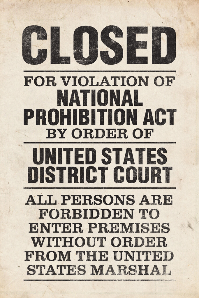 National Prohibition Act Closed Violation National Prohibition Poster 12x18 gallery