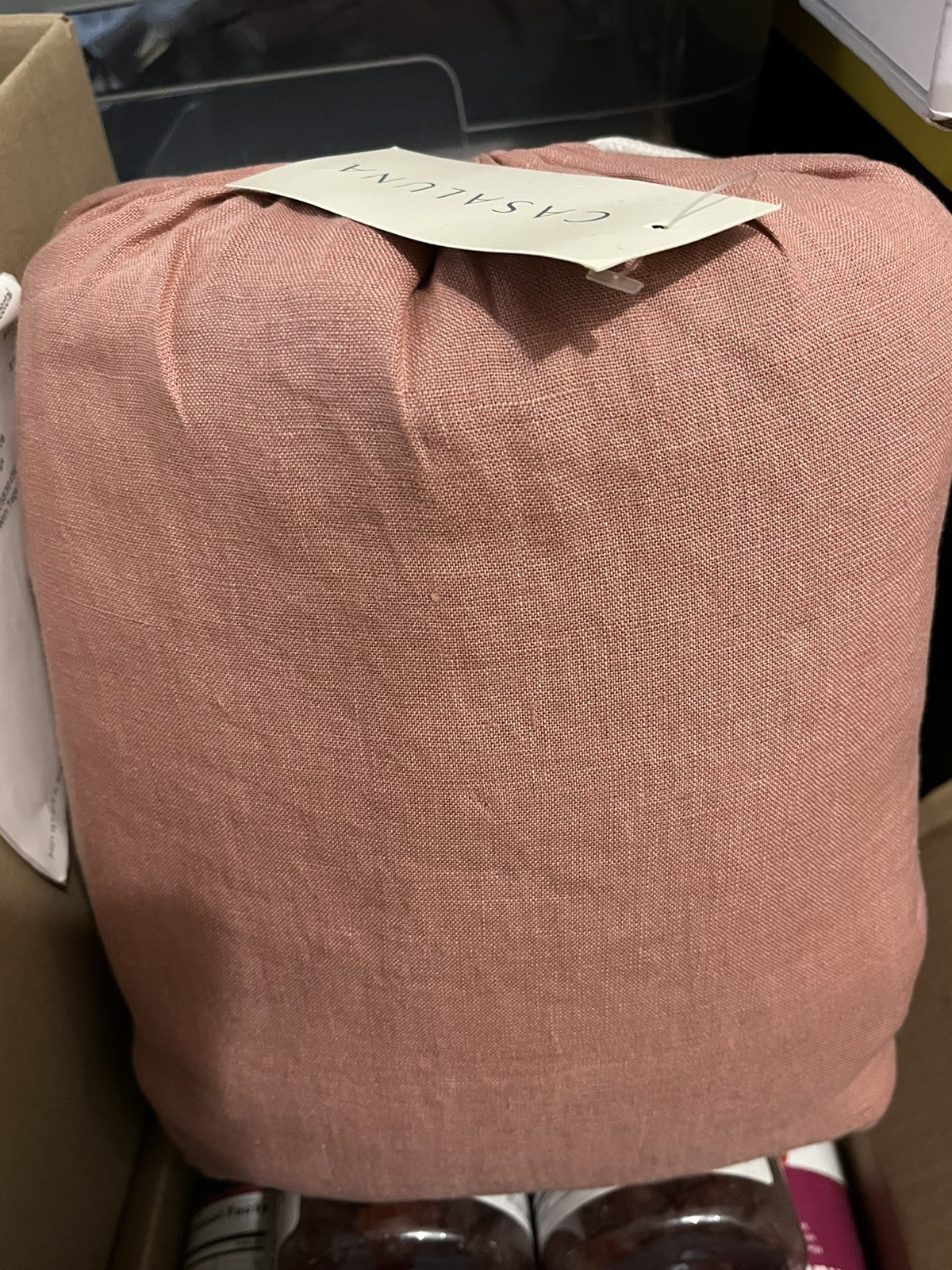 NEW Casaluna™ Full 100% Washed Hemp Solid 4 pcs Sheet Set Rose EcoFriendly SOFT gallery