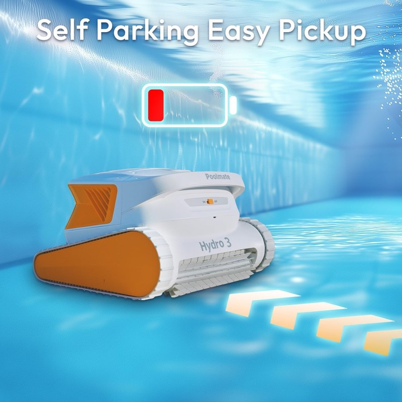 Poolmate Hydro 3 Cordless Robotic Pool Cleaner Inground Vacuum C200 200 Min NEW gallery