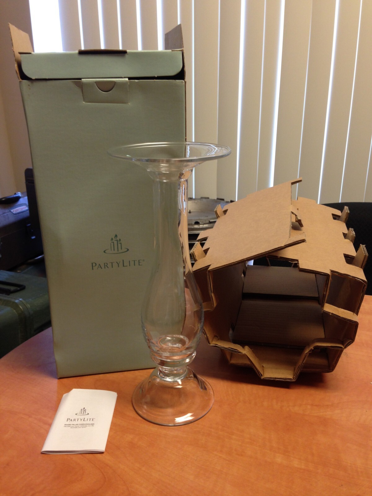 Partylite P90637T Classic Style Glass Pillar Candle Holder Tall 12" gallery