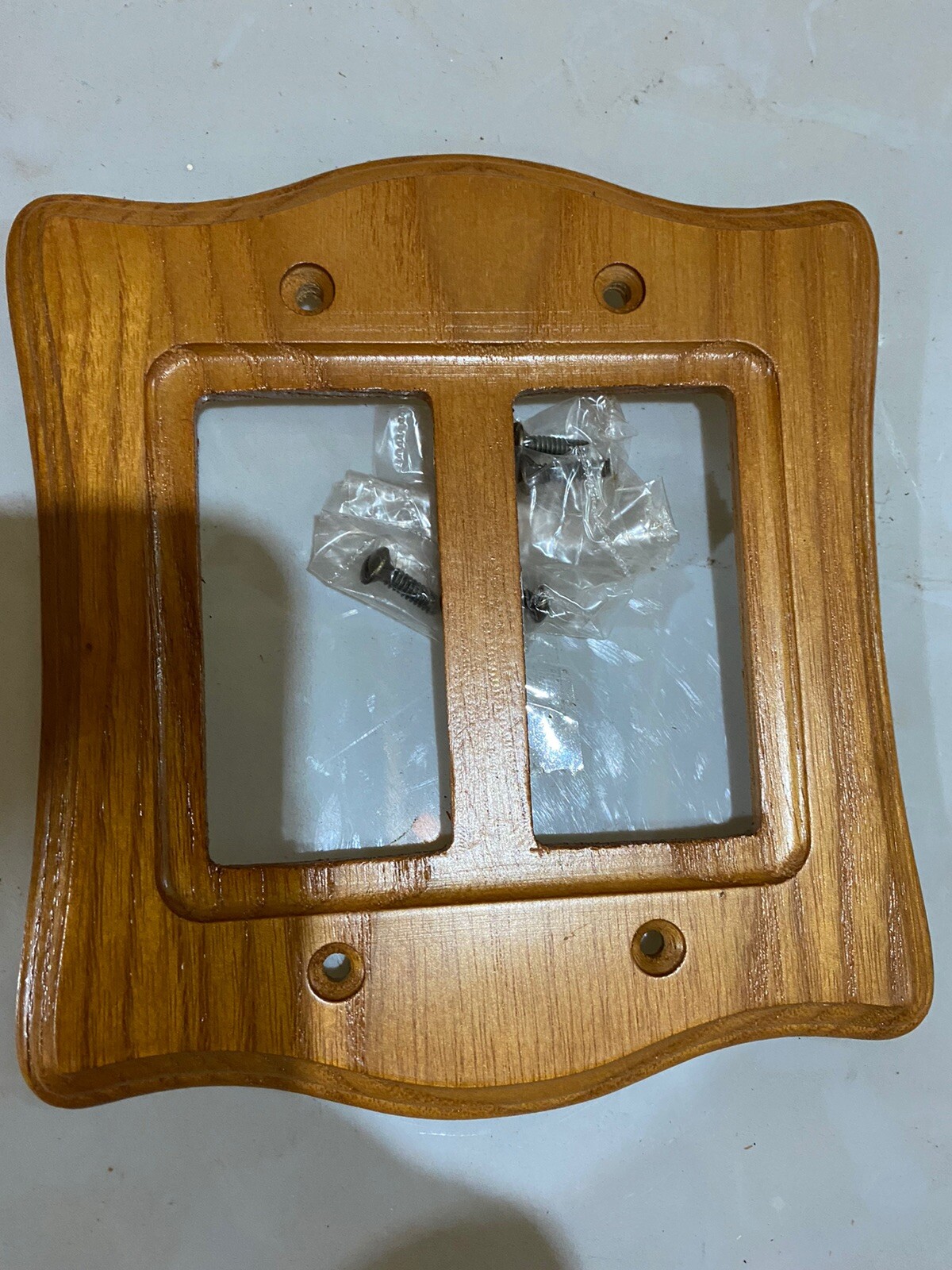 Stained Light Oak Switch Plate Combo Double Rocker GFI Duplex Wood light cover gallery