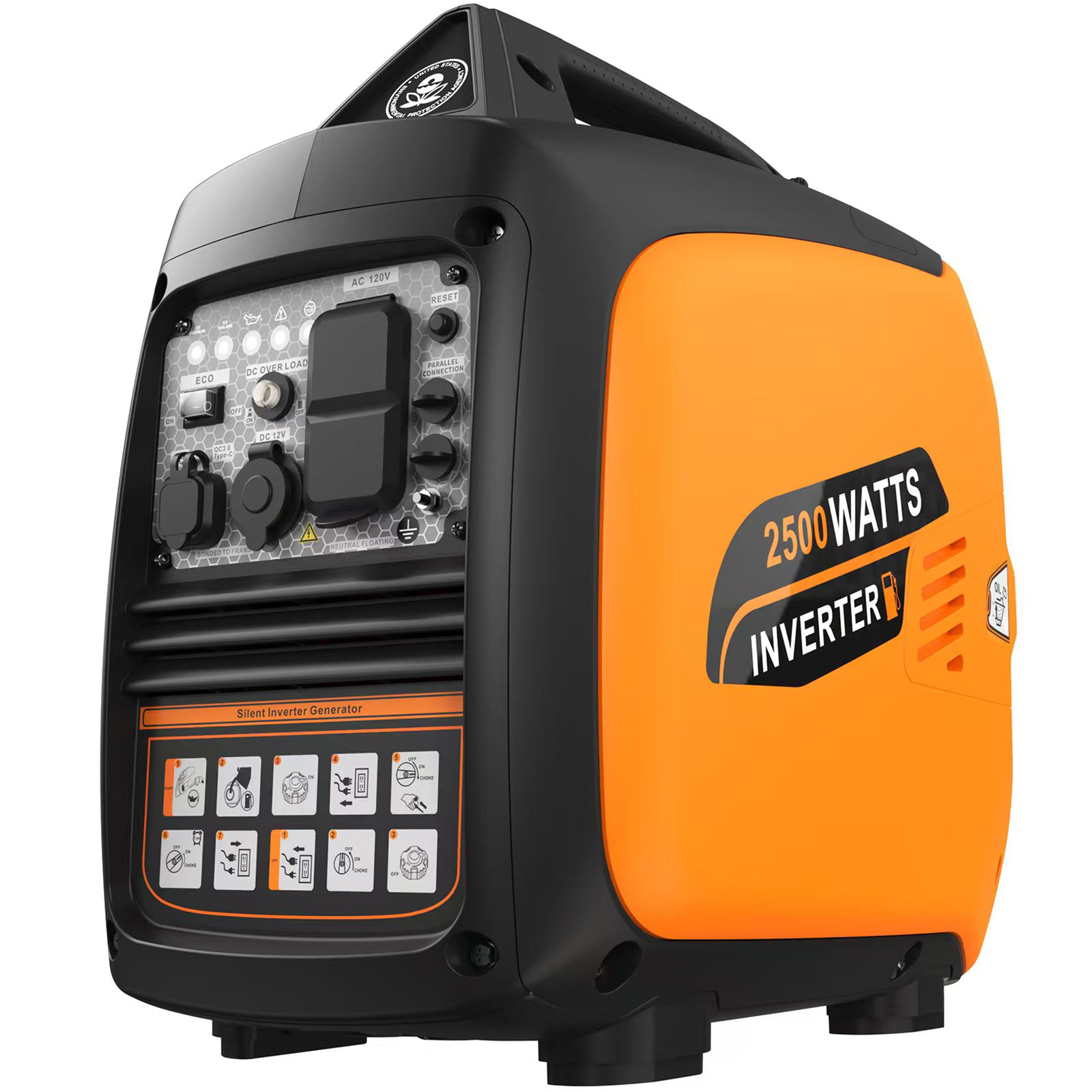 2500Watt Gas Powered Generator Portable Inverter Generator 52dB Super Quiet USA gallery