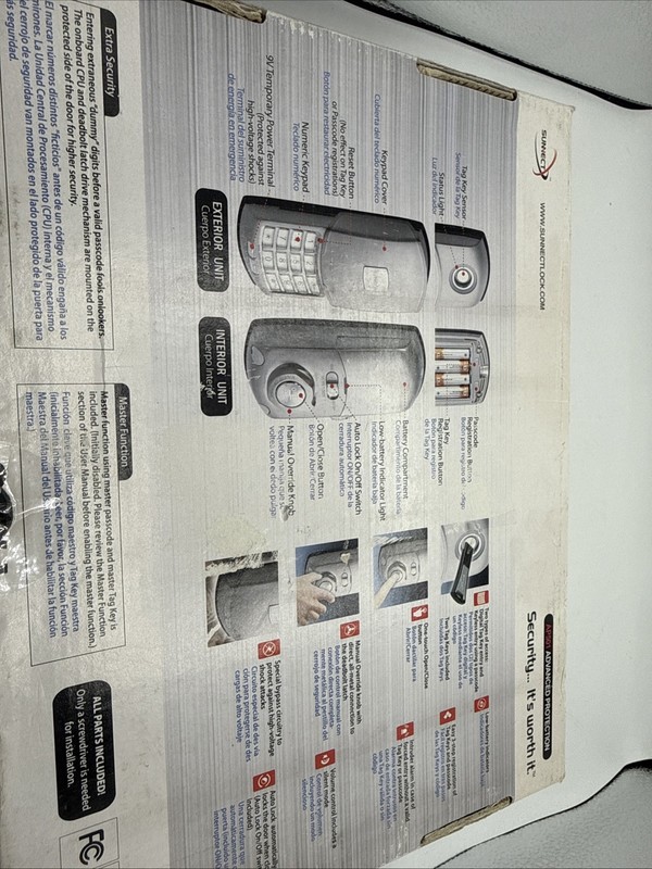 Sunnect AP501 Digital Keyless Deadbolt Lock Set Silverfinish, Complete w/ 2 Keys gallery