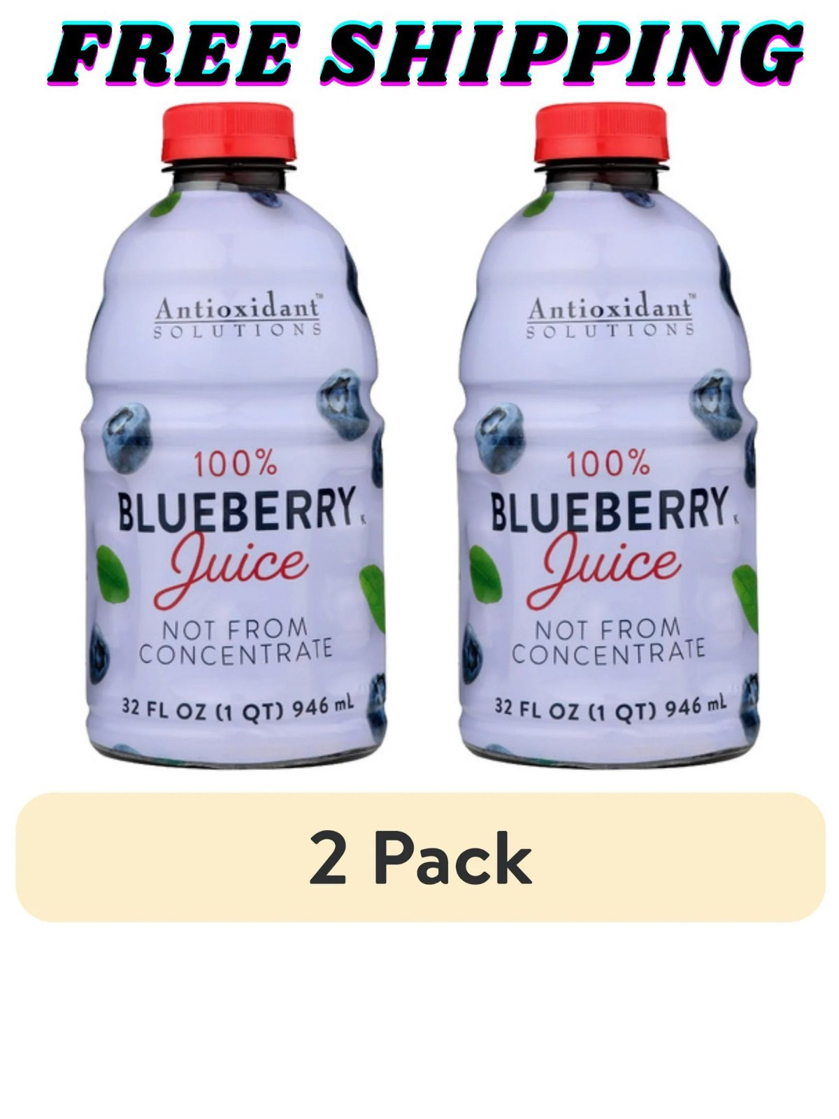 (2 pack) Antioxidant Solutions 100% Blueberry Juice Not from Concentrate... gallery