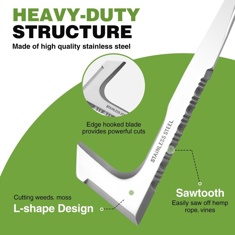 WORKPRO Crack Weeder Crevice Weeding Tool Stainless Steel Manual Weeder L Shaped gallery