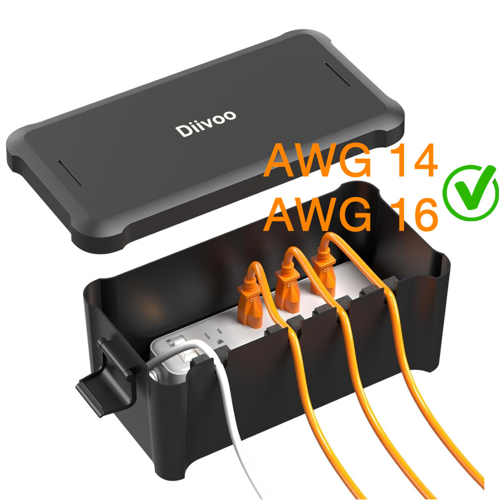 Outdoor Weatherproof Extension Cord Box 4 Cable Seal Entry for Timer Outlet Plug gallery