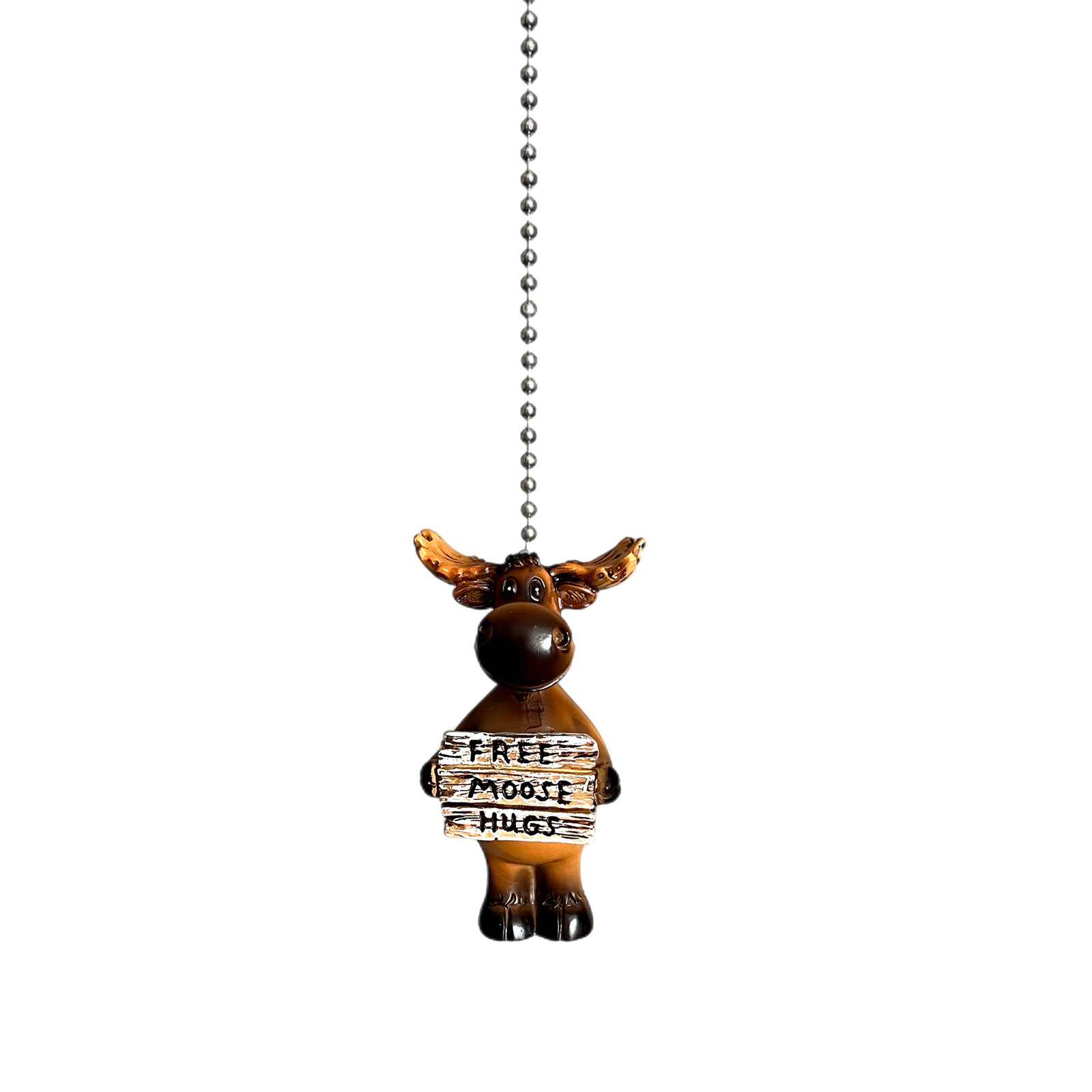 Ceiling Fan and Light Pull "Free Moose Hugs" with Chain Home Rustic Cabin Lodge gallery