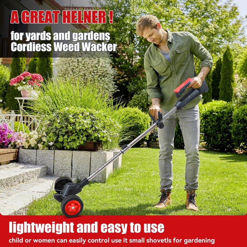 20000mAh Electric Cordless Grass String Trimmer Lawn Edger Weed Wacker Cutter gallery