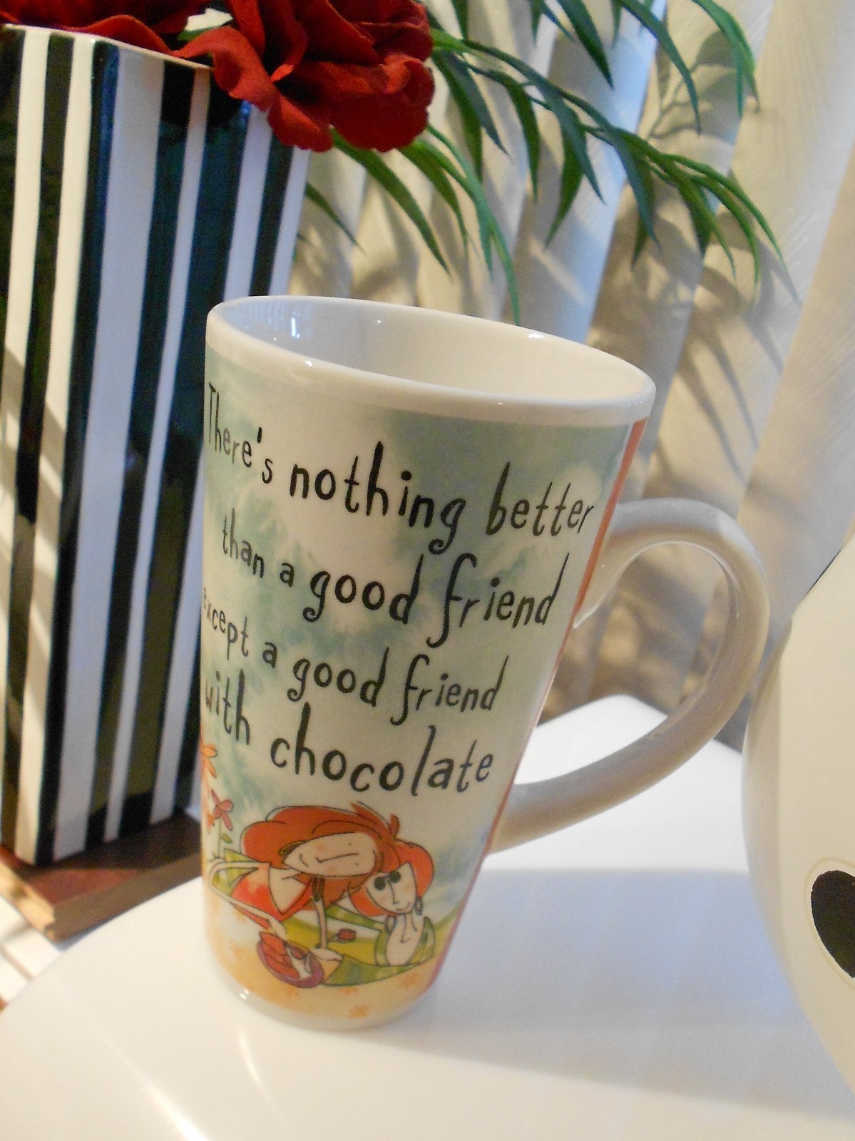 THERE'S NOTHING BETTER THAN A GOOD FRIEND TALL MUG-VG+ BY CYPRESS-6" HIGH gallery