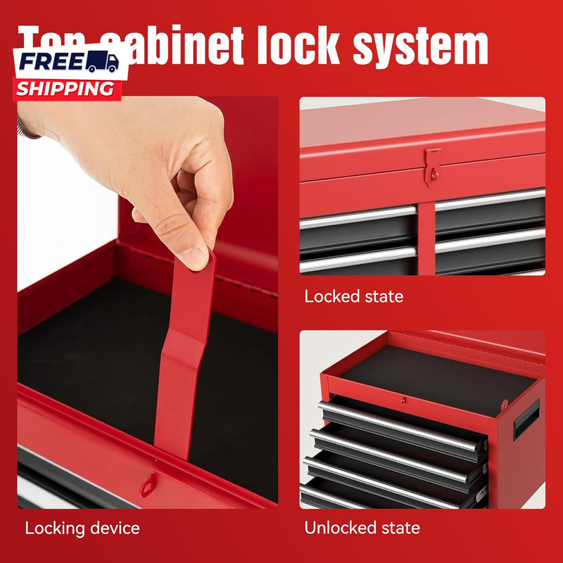 Tool Chest 5-Drawer Rolling Tool Storage Cabinet with Detachable Top Tool Box gallery