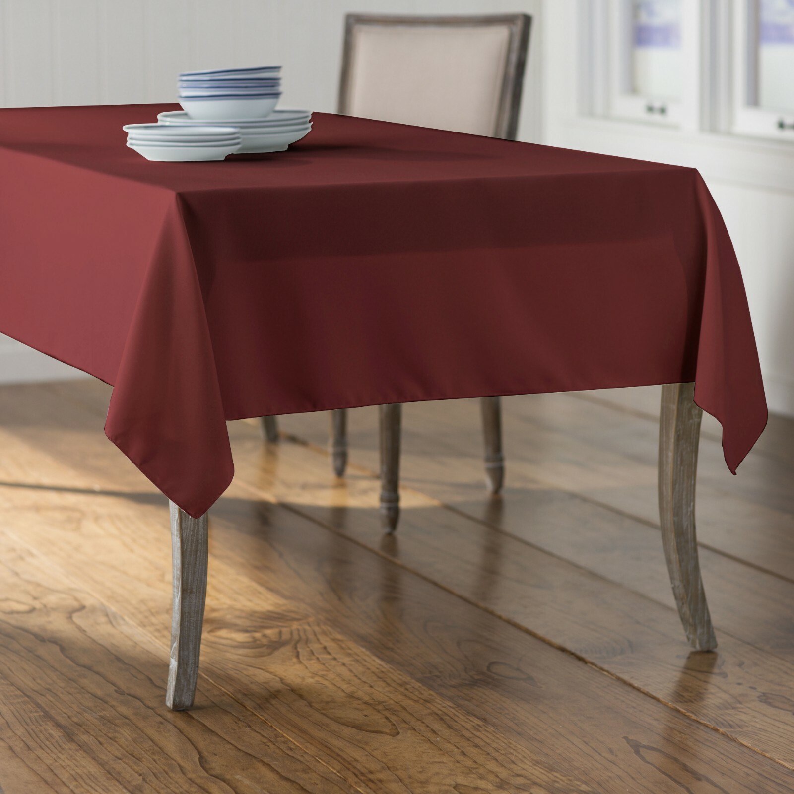 LA Linen Polyester Poplin Rectangular Tablecloth, 60 by 102-Inch. Made in USA gallery