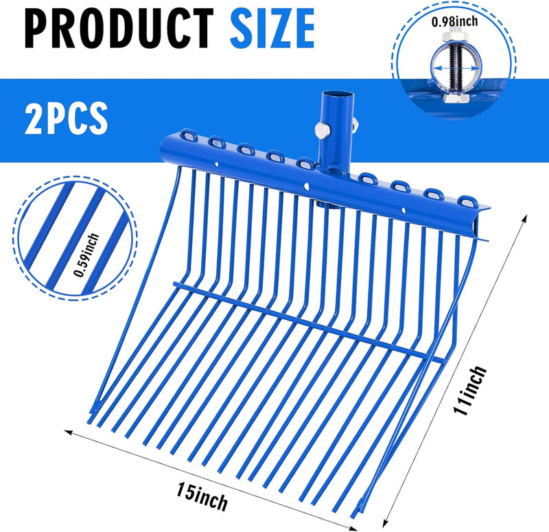 2 Pack Manure Fork Replacement Head Metal Pitchfork Horse Manure Rake Garden Pit gallery