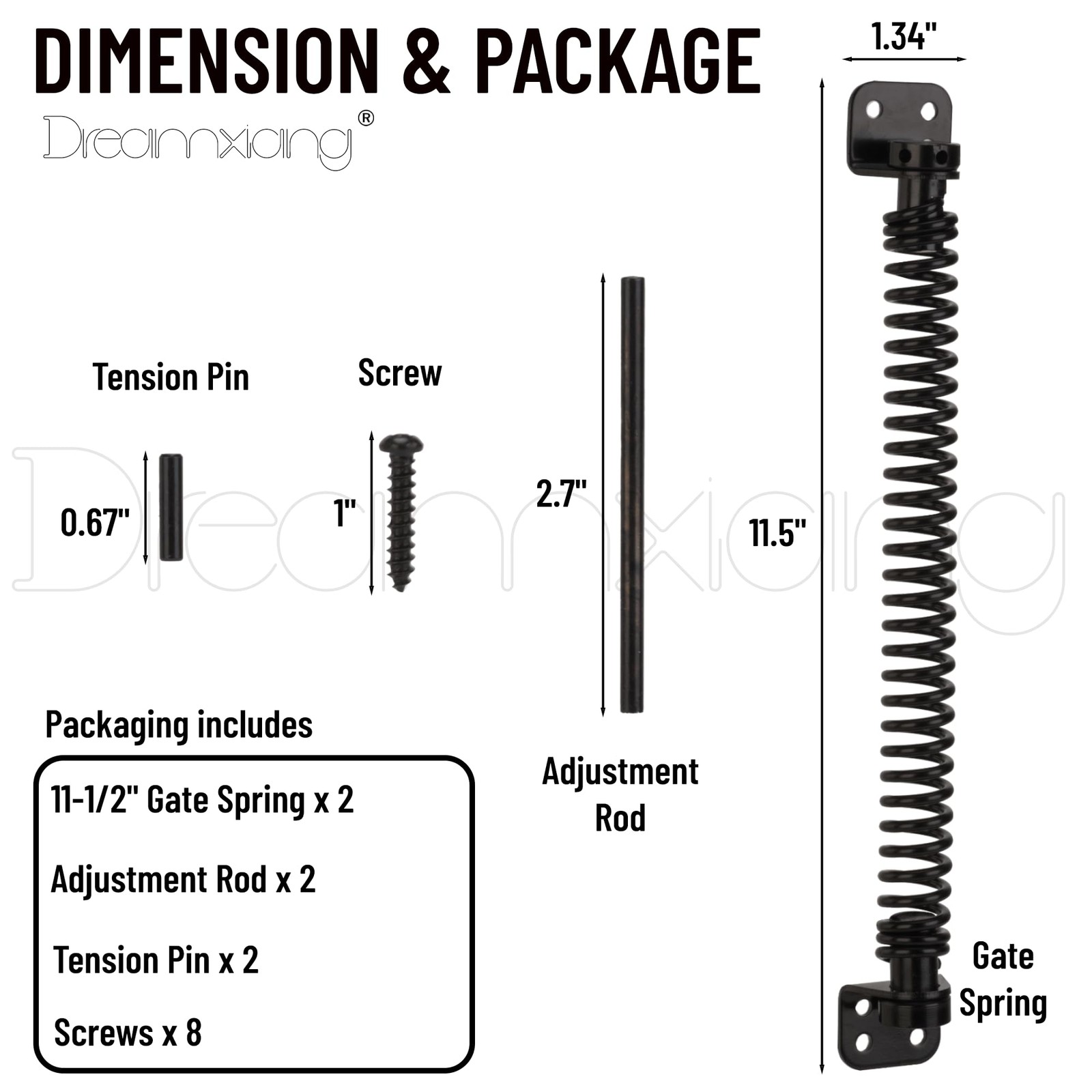 11-1/2" Gate Spring Self Closing Heavy Duty Outdoor Door Spring Automatic Fen... gallery