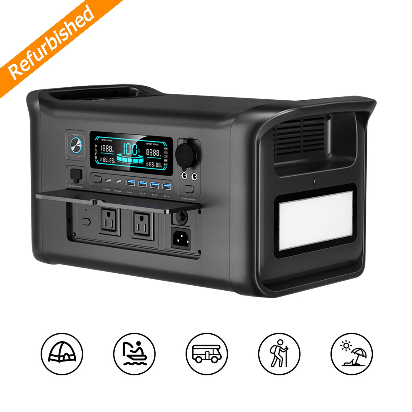 CTOLITY 3600W Peak Portable Power Station 1800W/1600W Rate 1024Wh,95W Panel gallery