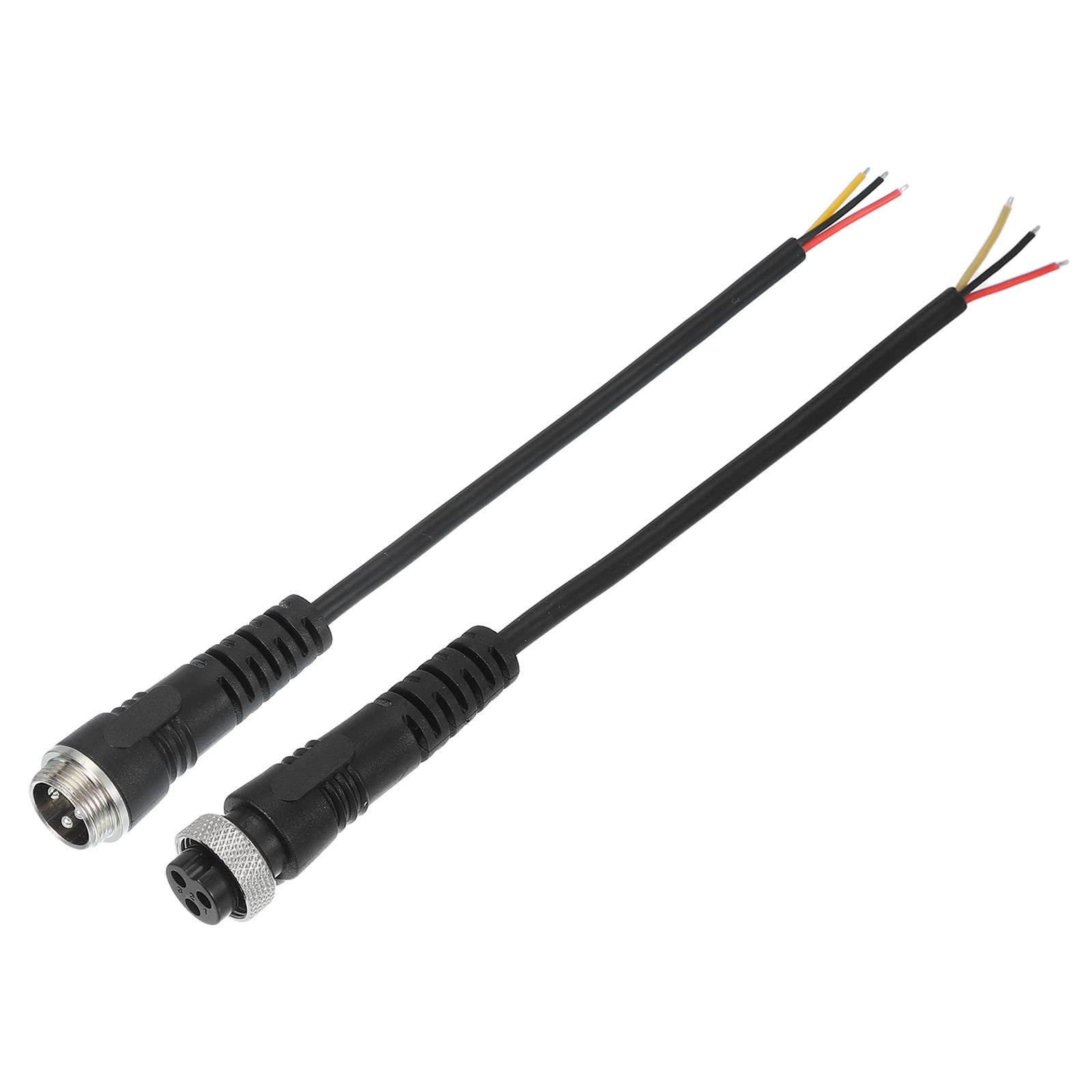 3 Pin Electrical Connector, 24 AWG Male Female Waterproof Connector Black gallery