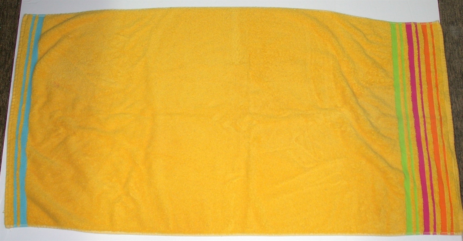 3 Pc 100% Cotton Terry Cloth Bath Towel Set ~ Yellow, Hot Pink Green, Orange gallery