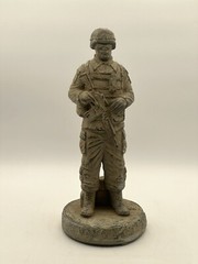Solid Rock Stone Works 13” Standing Soldier Desert Sand Brown Color