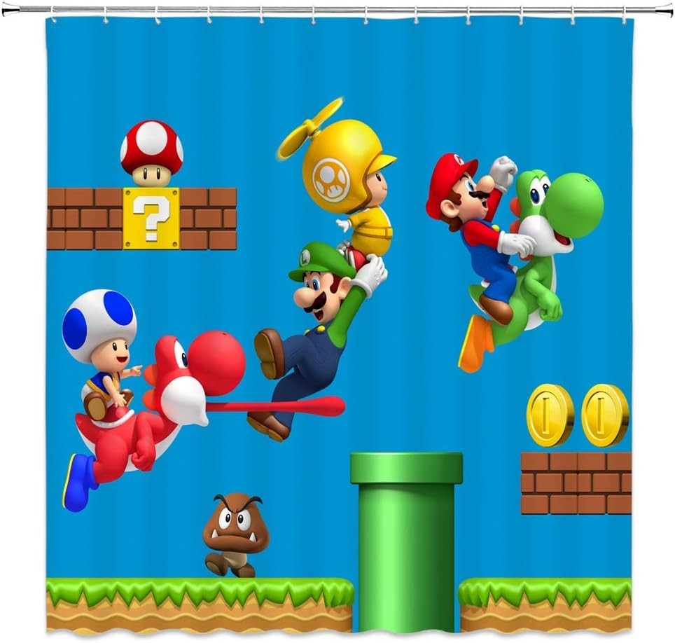 New Rare Nintendo New Super Mario Bros. Wii 71 x 71 in. Fabric Shower Curtain gallery