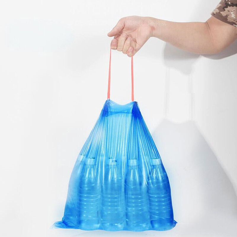 75pcs Random Colors Small Garbage Bag Disposable Home Drawstring Trash Bags gallery