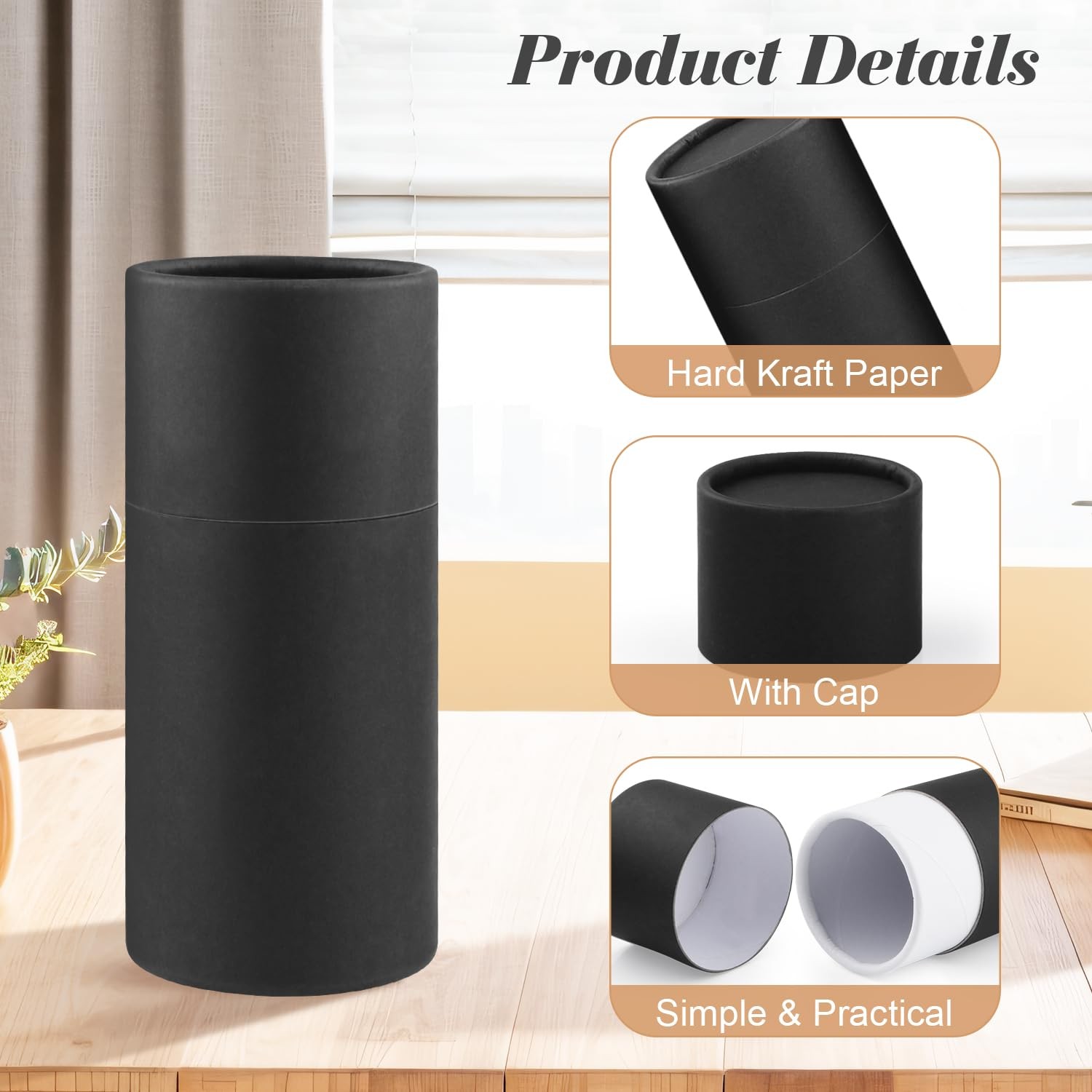 10 Pcs 100ml/3.4oz Kraft Paper Jar Empty Cardboard Boxes Round Cardboard Gift Pa gallery