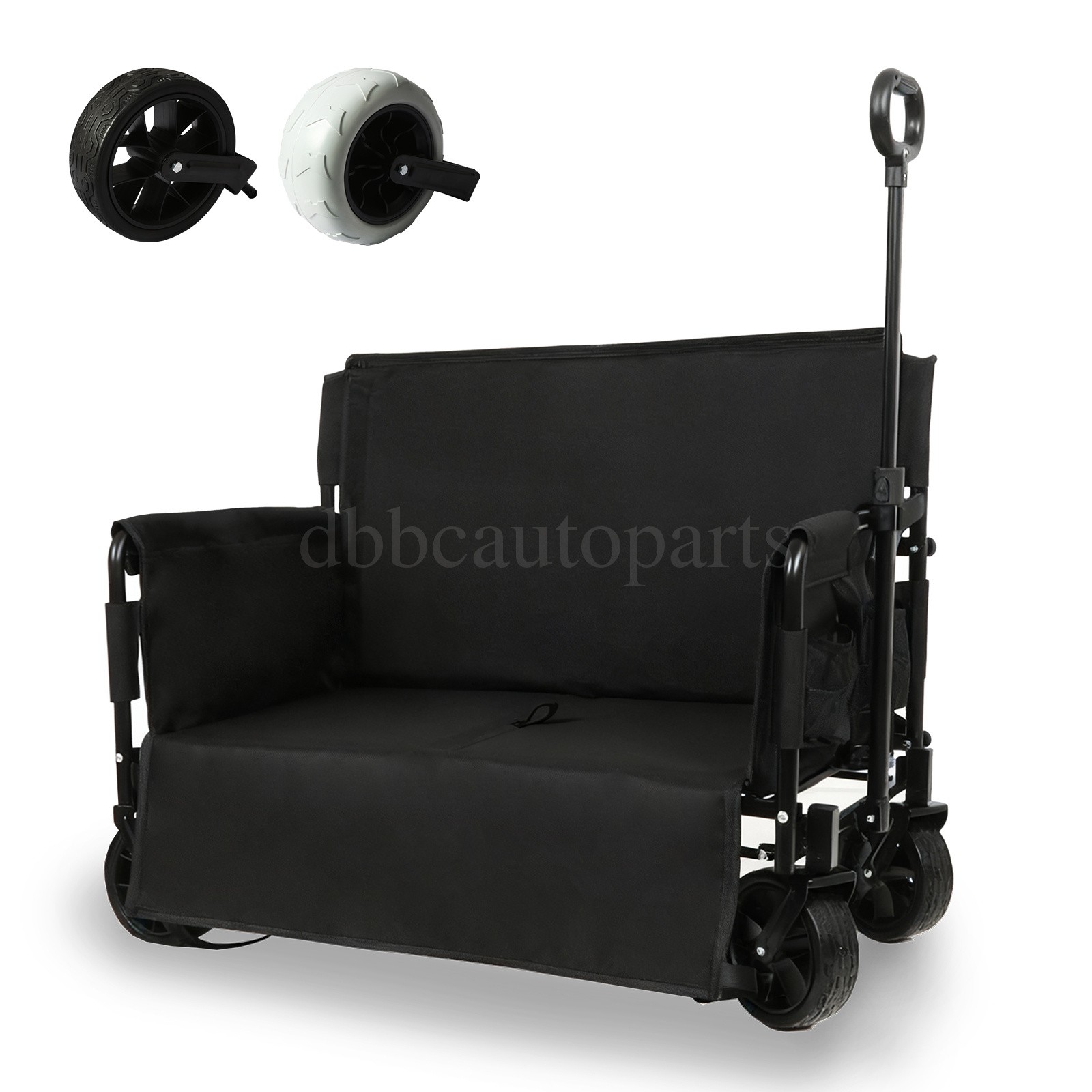 Wagon Bench Love Seat 2-in-1 Foldable Cart Storage 330LBS For Camping Beach gallery
