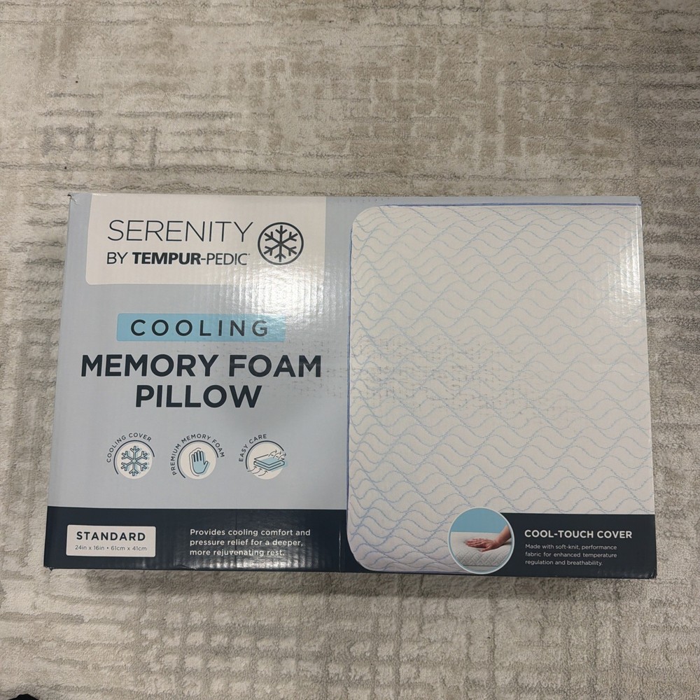 Serenity by Tempur-Pedic Cooling Memory Foam Pillow. New/Open Box. Standard Size