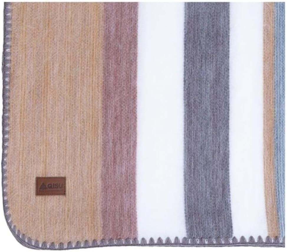 QISU Alpaca Wool Throw Blanket 85x65 | Breathable Soft Warm (Pastel Grey Rocks) gallery