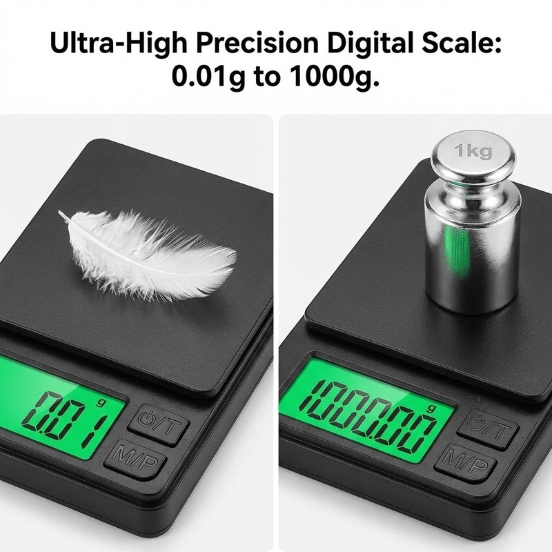 1 Precision Scale Mini Small 1000g 0.01g Black Pocket AAA (Foreign Shipping) gallery