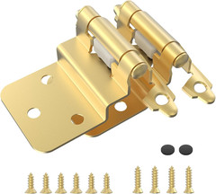 3/8″ Self-Closing Cabinet Hinges 25 Pairs Brass Gold Finish Heavy Duty Kitchen D