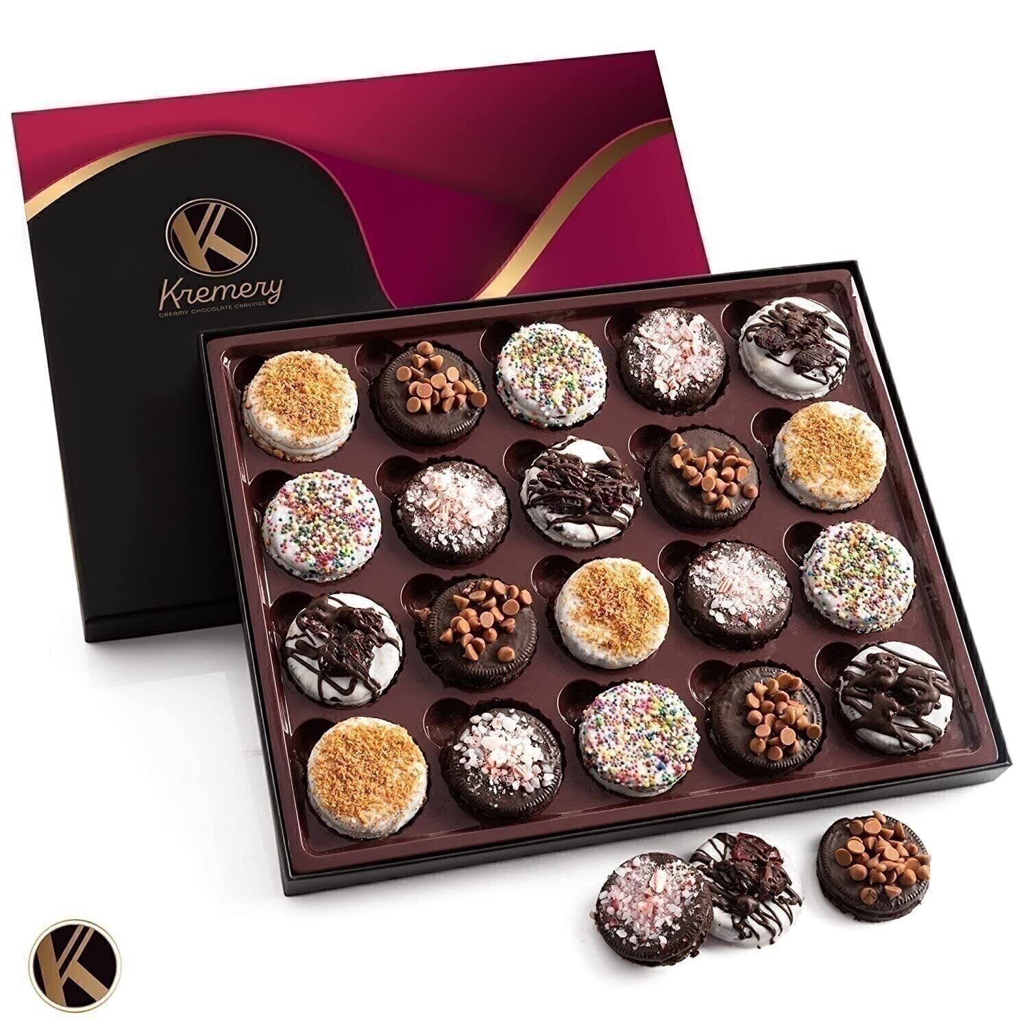 Christmas Gift Basket Holiday Chocolate Covered Sandwich Cookies, Xmas Sweets... gallery