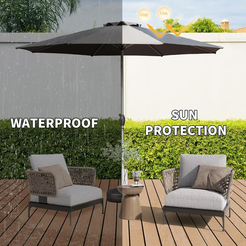 Domi 9FT Patio Umbrella w/Push Button Tilt and Crank for Deck Porch Backyard gallery