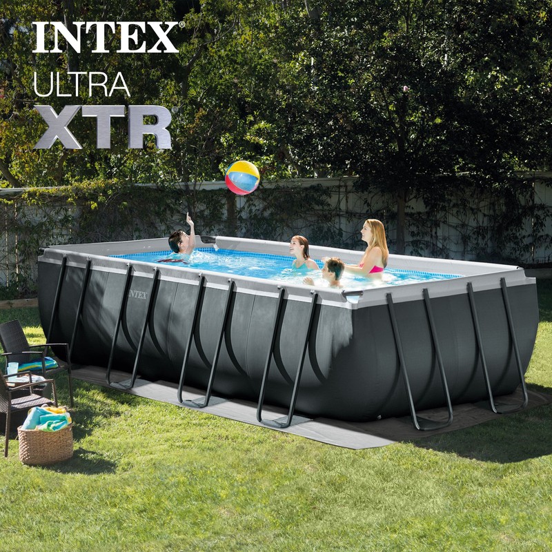 Intex 18Ft x 52In Ultra XTR Rectangular Frame Swimming Pool Kit w/Pump & Canopy gallery