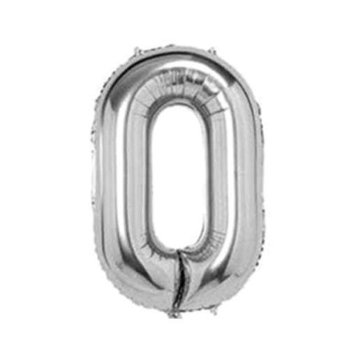 32" Silver Number 0 Foil Balloon gallery