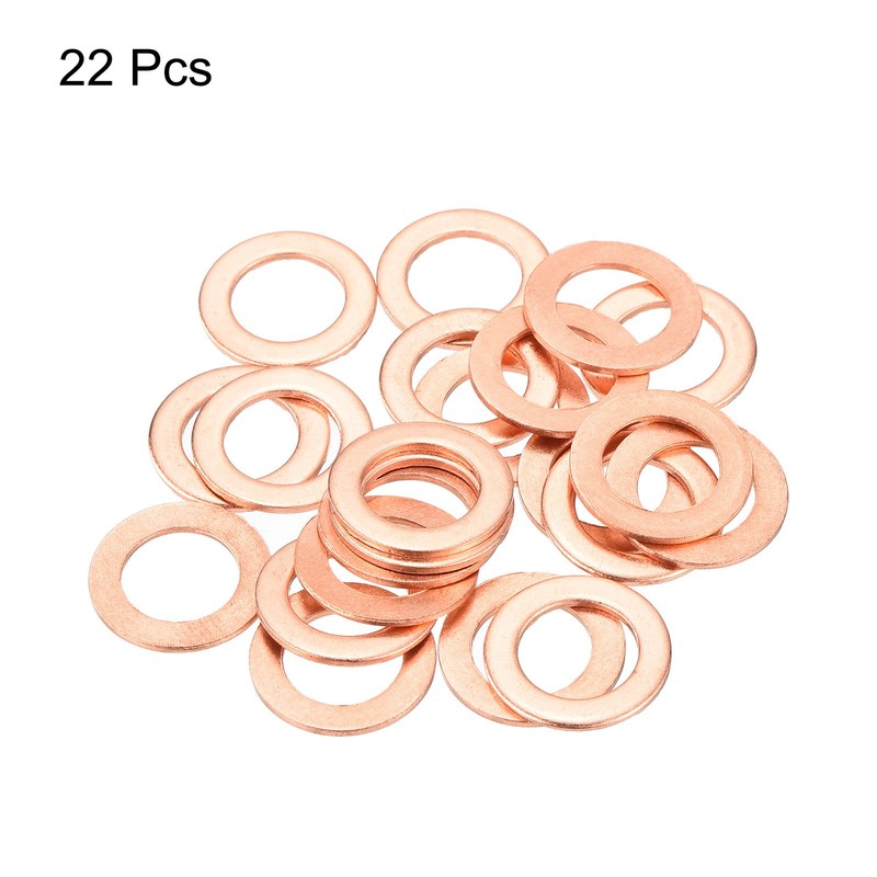 22 Pcs Flat Copper Washers 10x16x1mm Copper Flat Sealing Ring Washers gallery