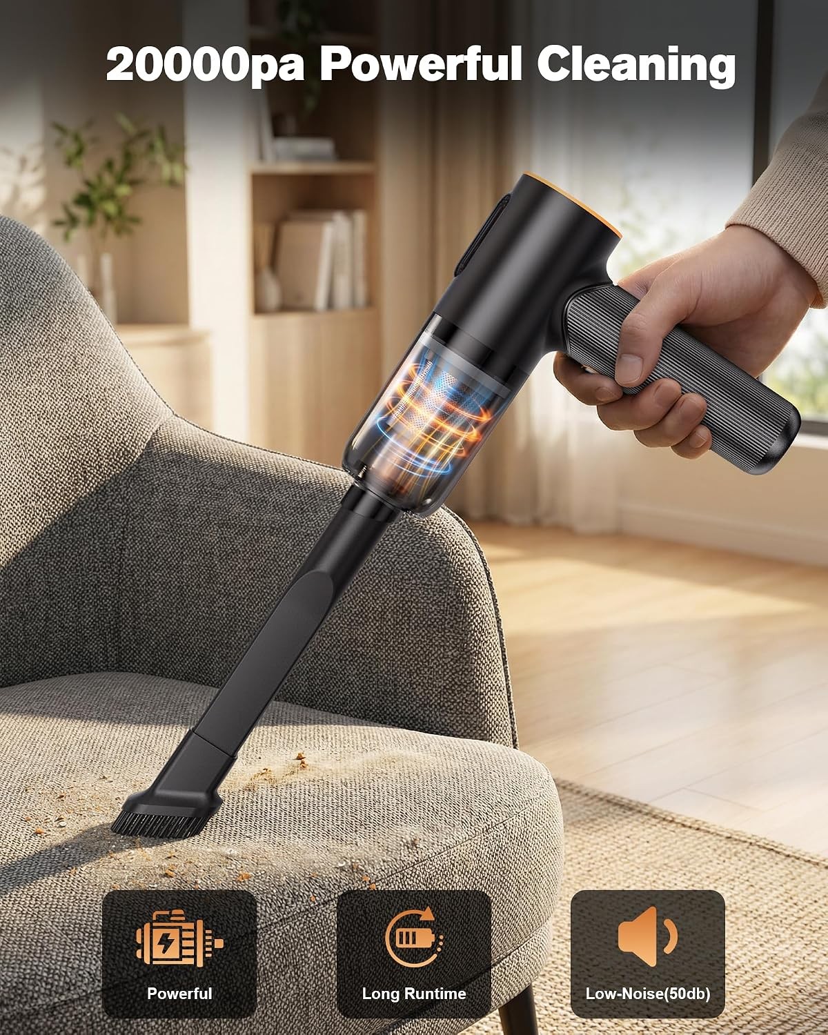 Car Vacuum Cleaner 20000Pa Suction Power Handheld Vacuum Cleaner 4-in-1 Portable gallery