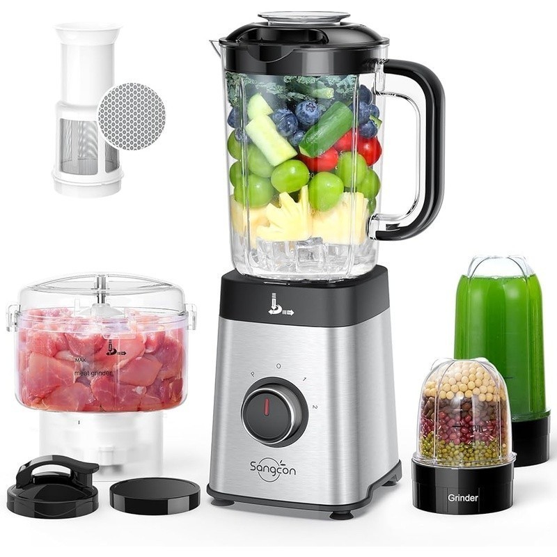 Multifunctional Smoothie Blender W/ 4 Containers 3 Blade Attachments Easy Clean gallery