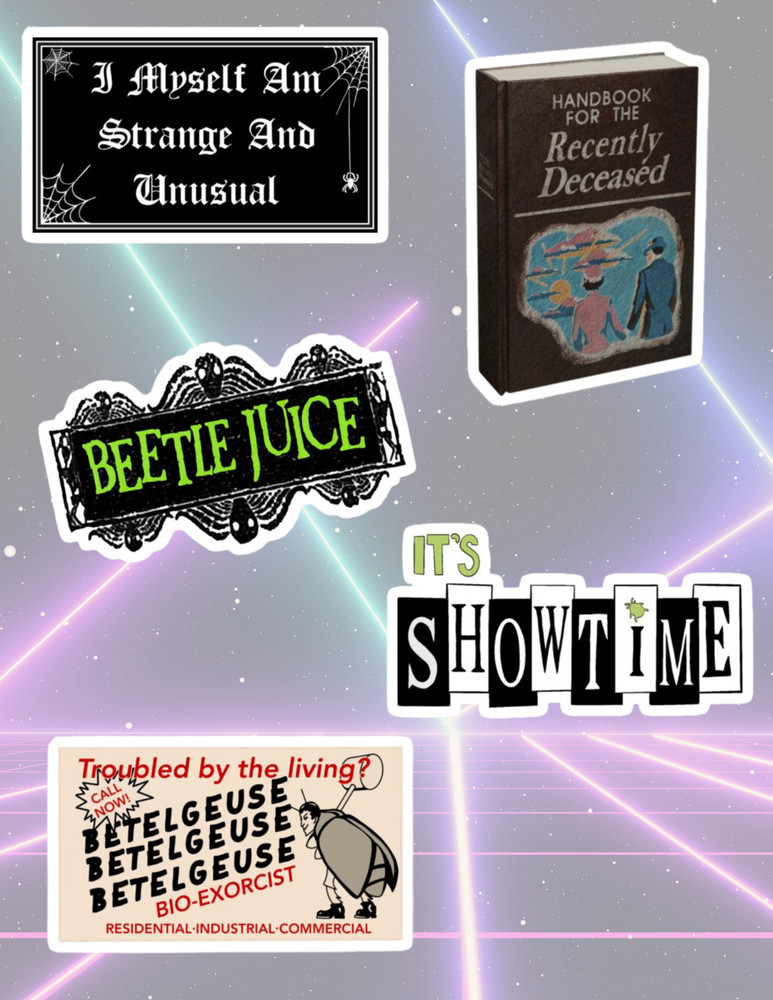 Beetlejuice 5pc 80's Sticker Pack