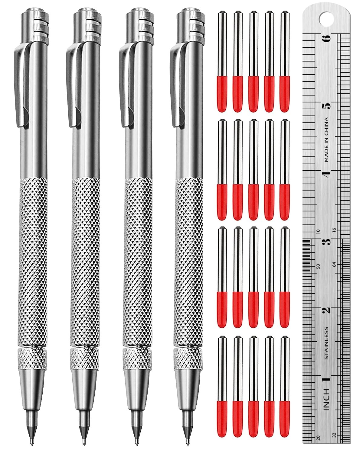 4 Pack Tungsten Carbide Scriber with Magnet Metal Scribe with Extra 24 Mark Nibs gallery