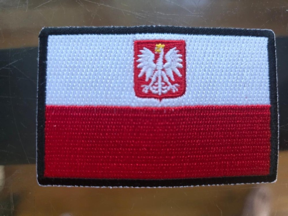 Poland Embroidered Iron On Patch 3 1/2 x 2 1/2 inches