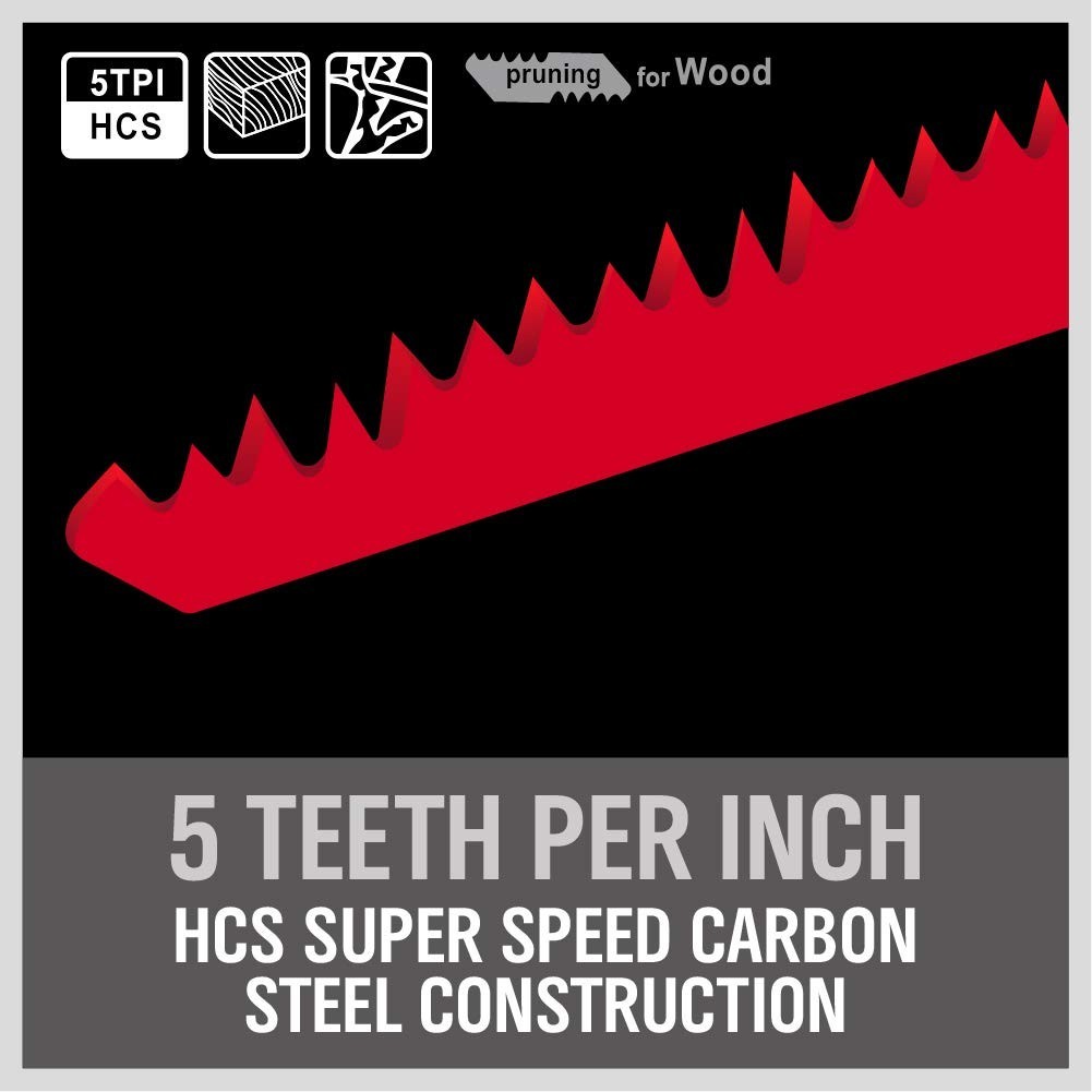 12-Inch Wood Pruning Reciprocating Saw Blades 5TPI for Tree Trimming (5 Pack) gallery