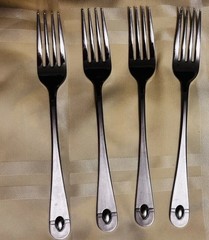 Rare Signed ONEIDA SATIN JUPITER DINNER FORKS Set of 4 Free Shipping Older Size