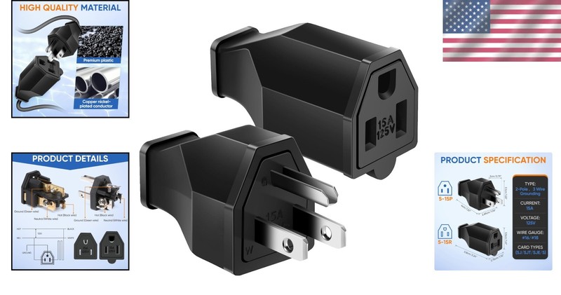 Extension Cord Replacement Plugs - 125V, 15A for Easy Repairs gallery