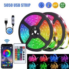 RGB LED Strip Light 5050 Bluetooth APP IR Remote Control USB 20M